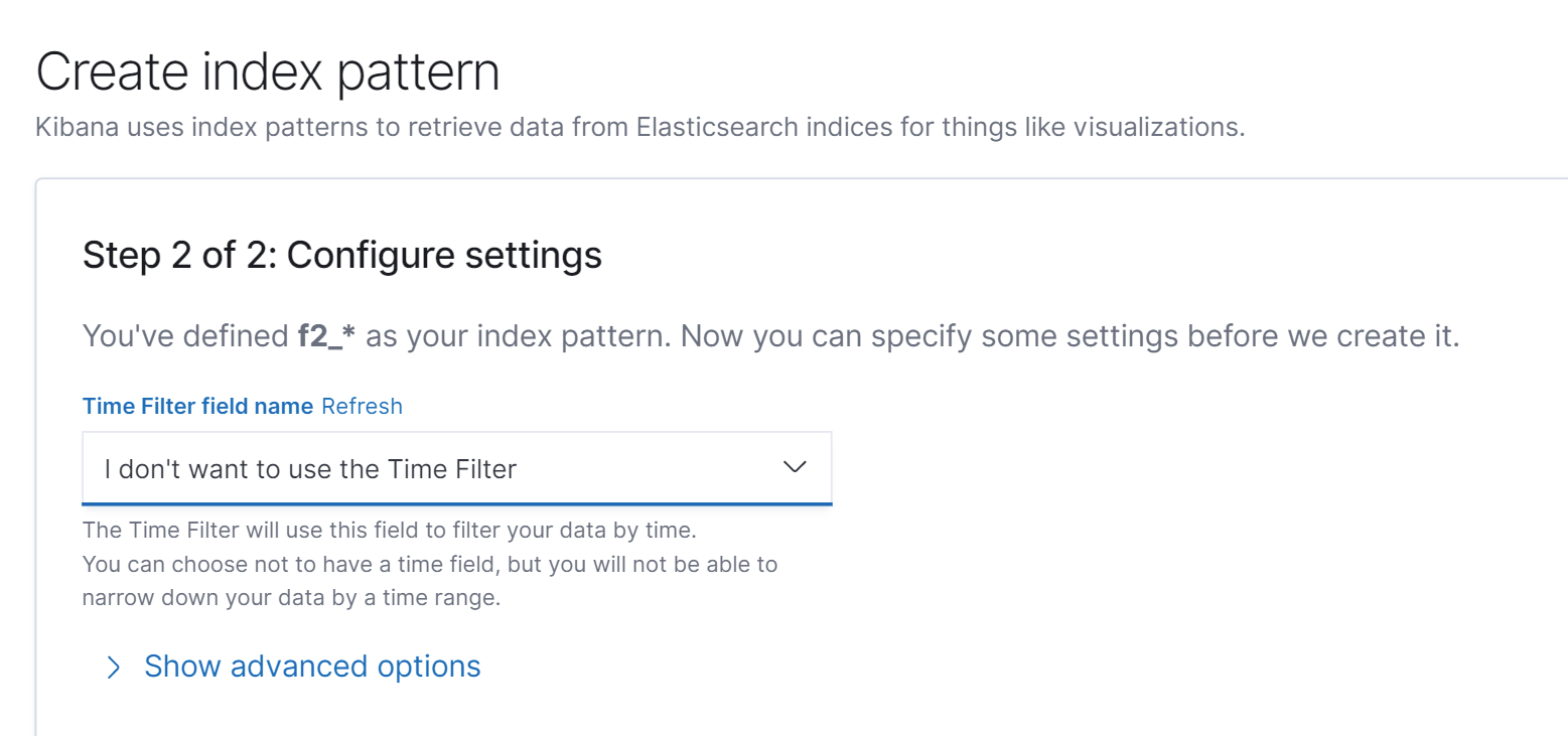 Kibana index creation - step #2