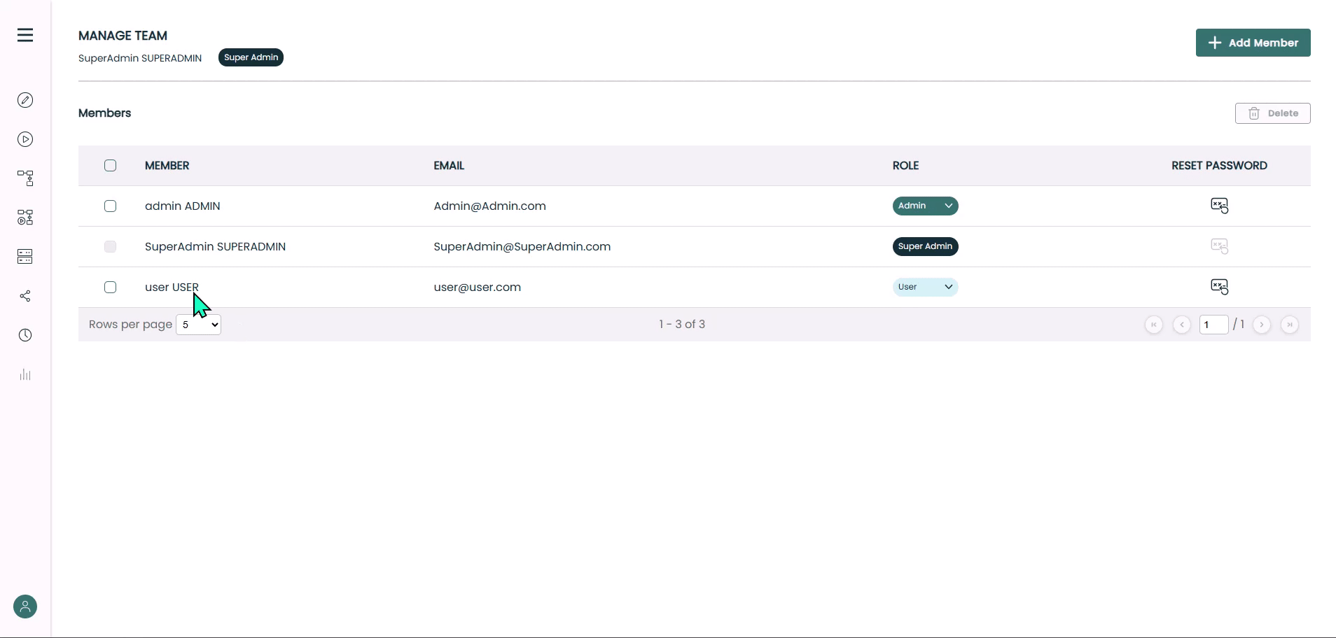 Delete Users Demo